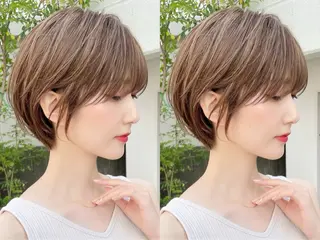 ショート じょー／ボブ カット/白髪ぼかしのヘアスタイル