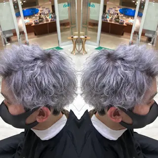 カラー メンズ 韓国レイヤー×透明感 カラー/山崎一輝のヘアスタイル