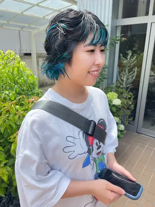 ミディアム パーマ ヘアアレンジ ニュアンスヘア chinariのヘアスタイル