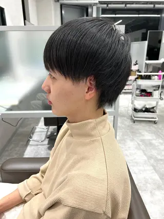 ショート カラー パーマ メンズ 関西センターパート メンズモデル募集のヘアスタイル