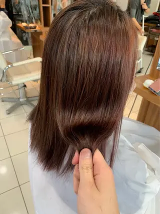 セミロング 髪質改善 💠 韓国風うる艶/シオリのヘアスタイル