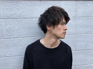 ショート カラー パーマ メンズ ニュアンスパーマ/ レイヤー/茶屋町のヘアスタイル