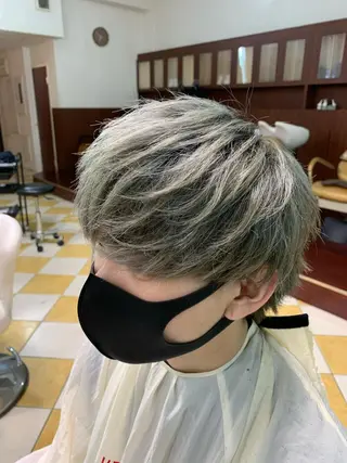 ショート メンズ ササ ユウキ/パーマ 縮毛矯正/髪質改善のヘアスタイル