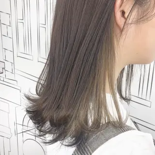 ミディアム カラー TOMOKA 艶髪/透明感カラーのヘアスタイル