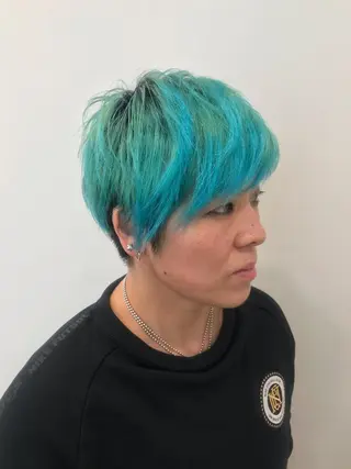 カラー クロスパーマ松永裕久 似合わせカットのヘアスタイル