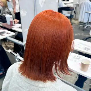 セミロング カラー ヘアアレンジ 🎀モテ暖色× エクステ🎀あかりのヘアスタイル