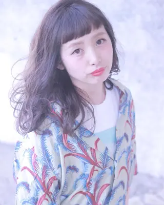 セミロング カラー 及川 光のヘアスタイル