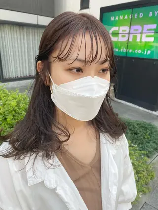 セミロング デザインカラー/ボブ ブリーチカラー/ユリのヘアスタイル