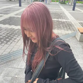 ロング カラー ⭐️韓国ブリーチ 顔周りカット⭐️のヘアスタイル