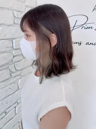 ミディアム カラー 浅岡 のどかのヘアスタイル