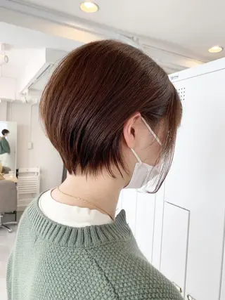 ショート レイヤー×縮毛矯正 深見 拓のヘアスタイル