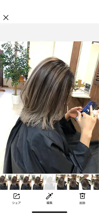 ミディアム 韓国レイヤー外国人風 透明感カラー髪質改善のヘアスタイル
