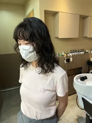 ミディアム パーマ さとう あやかのヘアスタイル