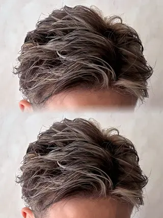 ショート カラー メンズ 本厚木パーマ＆ブリー チ特化メンズショートのヘアスタイル