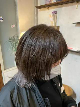 ミディアム カラー lanugo 越打　優のヘアスタイル