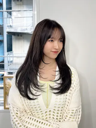 セミロング カラー 渋谷レイヤーカット❌ 縮毛矯正専門/武田涼のヘアスタイル