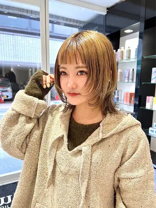 ミディアム カラー ヘアアレンジ 🐺ウルフの神🐺 /カラー/けいすけのヘアスタイル