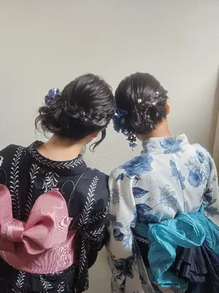 ヘアアレンジ セミロング サロンソレイユ(マツ エク/ヘアセット)のヘアスタイル