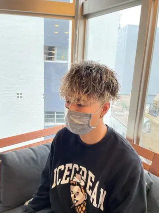 ショート カラー パーマ メンズ 【men's Lapis横浜】海人のヘアスタイル