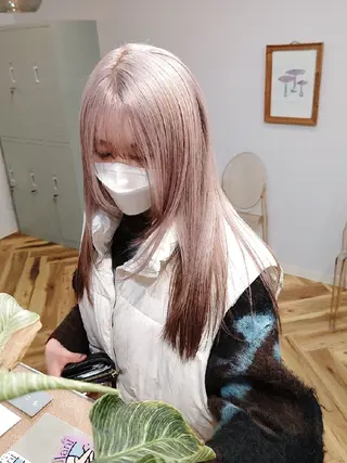 ロング カラー 髪質改善.縮毛矯正 ×韓国ヘアyukiのヘアスタイル