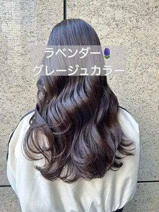 セミロング カラー パーマ 韓国っぽ透け感カラー マンツーマン🫧なおのヘアスタイル