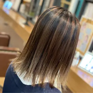 セミロング カラー 廣瀬 智志のヘアスタイル