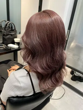ミディアム カラー ヘアアレンジ 髪質改善×ハイトーン 中田啄也のヘアスタイル