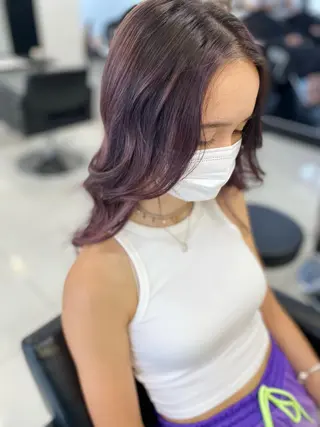 セミロング カラー opus 店長大和 レイヤー/赤み消しのヘアスタイル