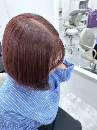 ミディアム ボブ、レイヤー、 ハイトーン、古淵のヘアスタイル