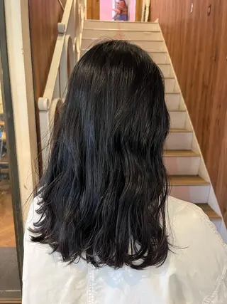 ミディアム カラー パーマ ヘアアレンジ 【暗め透明感カラー】 【インナー】小島良太のヘアスタイル