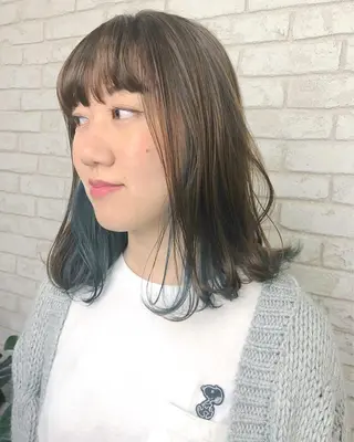 セミロング カラー ヘアアレンジ 【池袋/スパイキー ショート】ⓝⓘⓜⓤのヘアスタイル