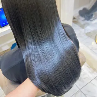 ロング 三箇島陽香/髪質改善 クロスパーマ縮毛矯正のヘアスタイル