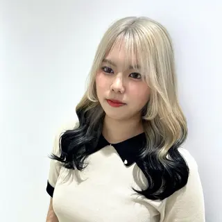 セミロング 透明感ハイトーン特化 /ケアブリーチ/莉駒のヘアスタイル
