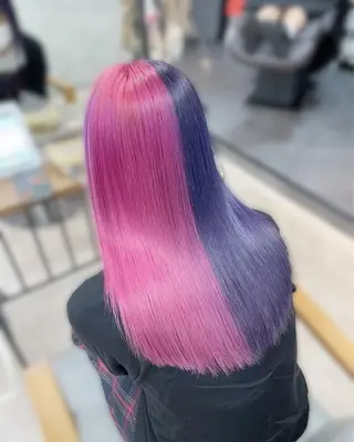セミロング カラー パーマ ヘアアレンジ メンズ キッズ レイヤー×ハイトーン / mihana🪐のヘアスタイル