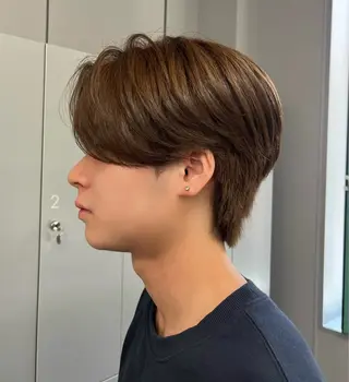 カラー メンズ アイカ🐺 ナチュラル韓国ヘアのヘアスタイル