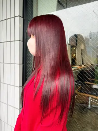 ロング カラー 暖色カラー🍒 ケアブリーチ/akiのヘアスタイル