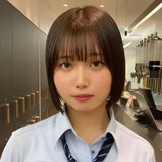 ショート カラー ボブ縮毛矯正 韓国レイヤーRINAのヘアスタイル