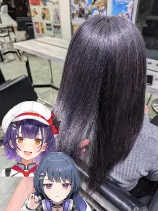 カラー セミロング 推しカラー🦉にじさ んじカラー🌈🕒✨のヘアスタイル