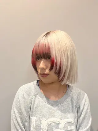 ショート カラー ケアブリーチ/ツヤ髪 /ハイトーン/西村のヘアスタイル