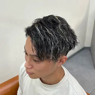 パーマ ヘアアレンジ メンズ 梅田/メンズパーマ /短髪/田中崇奨のヘアスタイル