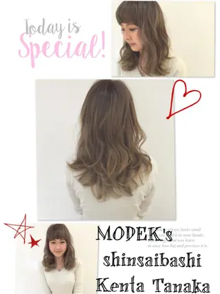 セミロング カラー ハイトーン×髪質改善 KENTAのヘアスタイル