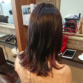 ミディアム カラー 美髪 カラーリストのヘアスタイル