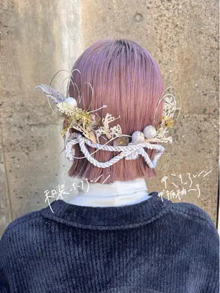 ショート ヘアアレンジ 卒業式お呼ばれ🕊️ ヘアセット✴︎ミキのヘアスタイル