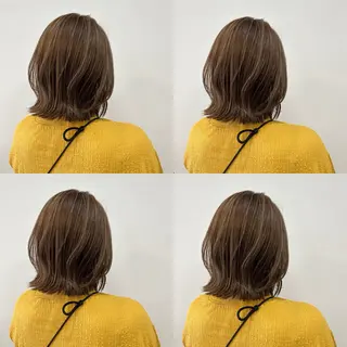 ミディアム 河口 友里のヘアスタイル