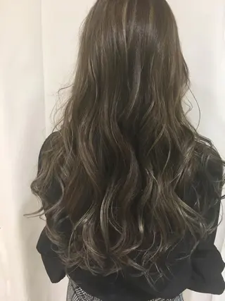 ロング カラー ヘアアレンジ マツエク・マツパ きむえり/髪質改善 /うねり広がり改善のヘアスタイル