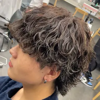 ミディアム パーマ ヘアアレンジ メンズ fifth 石川 凪のヘアスタイル
