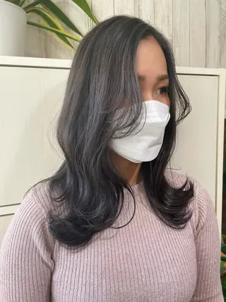 セミロング カラー exfa sakura🪞のヘアスタイル