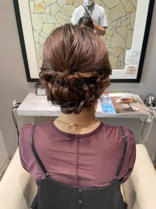 セミロング ヘアアレンジ k-twoたき✨艶感 カラー/美髪矯正のヘアスタイル