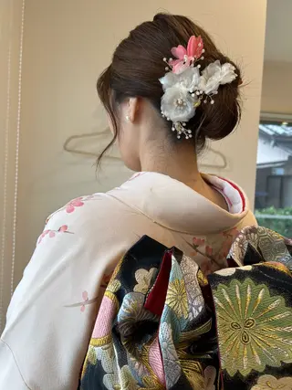 ミディアム ヘアアレンジ アミオーガニック カラーのヘアスタイル