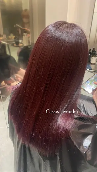 ロング カラー ミオ💎ショート 透ける暗髪のヘアスタイル